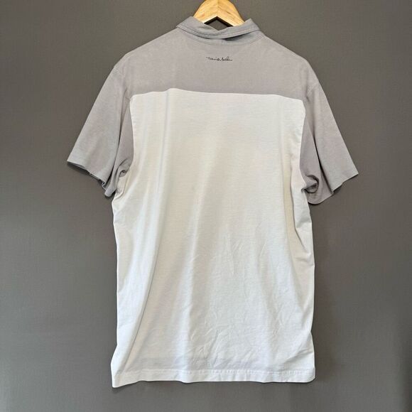 Travis Mathew White Striped Polo Shirt Small Logo Golf Polo Mens Size XLarge - Picture 10 of 16